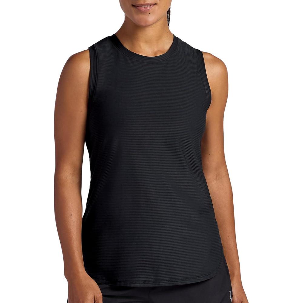 imageHead Womens Shadow Stripe Tank Top Slim Fit Stretch Lightweight MaterialBlack