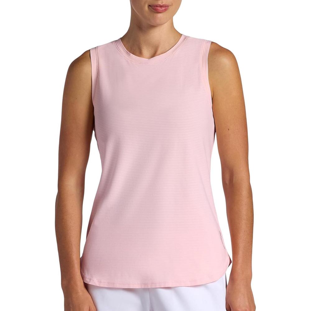 imageHead Womens Shadow Stripe Tank Top Slim Fit Stretch Lightweight MaterialCrystal Rose
