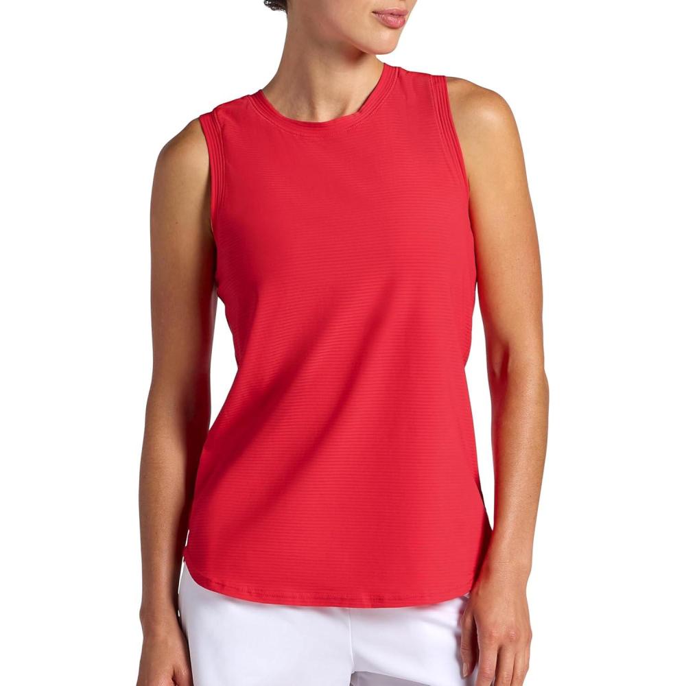 imageHead Womens Shadow Stripe Tank Top Slim Fit Stretch Lightweight MaterialHibiscus