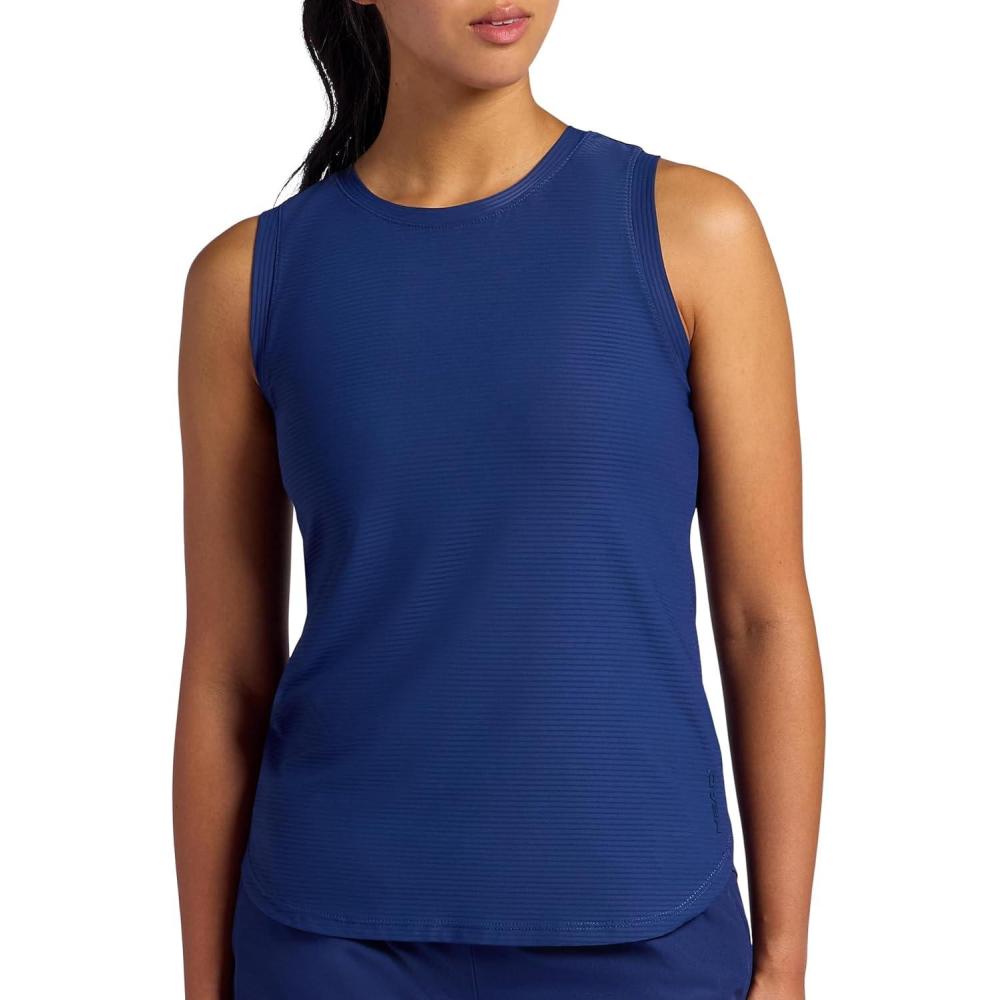 imageHead Womens Shadow Stripe Tank Top Slim Fit Stretch Lightweight MaterialMedieval Blue