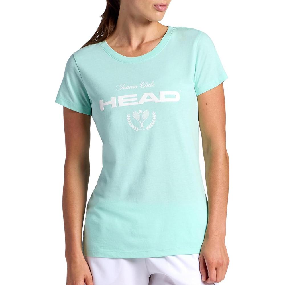 imageHead Womens Tennis Graphic Crewneck TShirt Relaxed Fit Lightweight and Breathable CottonPoly MaterialYucca