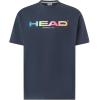 HEAD Men’s Rainbow T-Shirt – Moisture Wicking Cotton Blend Logo T-Shirt with Stretch for Tennis and Everyday Wear(Navy)