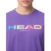 HEAD Men’s Rainbow T-Shirt – Moisture Wicking Cotton Blend Logo T-Shirt with Stretch for Tennis and Everyday Wear(Purple)