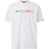 HEAD Men’s Rainbow T-Shirt – Moisture Wicking Cotton Blend Logo T-Shirt with Stretch for Tennis and Everyday Wear(White)