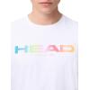 HEAD Men’s Rainbow T-Shirt – Moisture Wicking Cotton Blend Logo T-Shirt with Stretch for Tennis and Everyday Wear(White)