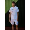 HEAD Men’s Rainbow T-Shirt – Moisture Wicking Cotton Blend Logo T-Shirt with Stretch for Tennis and Everyday Wear(White)