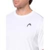 HEAD Men’s Slice T-Shirt – Lightweight Moisture-Wicking Athletic Tennis Shirt with Breathable Mesh Panels(White)