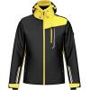 HEAD Men’s Supershape Insulated Ski Jacket – Waterproof, Stretch Fabric, Detachable Hood & Snow Gaiter(Black  Luminous Yellow)