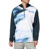 HEAD Men’s TopSpin Performance Hoodie with Modern Print, Moisture-Wicking Fabric, Half Zip Design & Athletic Fit(Navy Print)