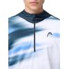 HEAD Men’s TopSpin Performance Hoodie with Modern Print, Moisture-Wicking Fabric, Half Zip Design & Athletic Fit(Navy Print)