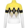 HEAD Women’s Coco Merino Wool Pullover – Quarter Zip, Argyle Knit, Après-Ski & Everyday Style(Luminous Yellow White)