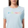 HEAD Women’s Rainbow T-Shirt – Moisture-Wicking Logo Tee with Stretch Cotton Blend for Sport and Everyday Wear(Light Blue)