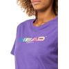 HEAD Women’s Rainbow T-Shirt – Moisture-Wicking Logo Tee with Stretch Cotton Blend for Sport and Everyday Wear(Purple)