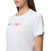 HEAD Women’s Rainbow T-Shirt – Moisture-Wicking Logo Tee with Stretch Cotton Blend for Sport and Everyday Wear(White)