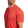 Head Men’s Apexnext Crewneck T-Shirt, Standard Fit, Midweight Stretch Flex Motion Performance Material(Poppy Red Heather)