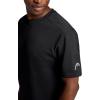 Head Men’s Elite Flex Short Sleeve Waffle Tech Crewneck T-Shirt, Relaxed Fit, Midweight Material(Black)