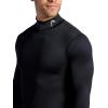 Head Men’s Long Sleeve Training Mock Neck Top, Standard Fit, Stretchy Midweight Material(Black)