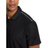 Head Men’s Net Point Polo Shirt, Standard Fit, Lightweight Performance Pique Material(Black)
