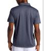 Head Men’s Skill Jacquard Polo, Standard Fit, Lightweight and Breathable(Cool Grey Heather)