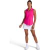 Head Women’s Breakpoint Piping Polo Tank Top, Slim Fit, Stretch Lightweight Material, Moisture-Wicking(Proud Pink)