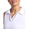 Head Women’s Breakpoint Piping Polo Tank Top, Slim Fit, Stretch Lightweight Material, Moisture-Wicking(Stark White)