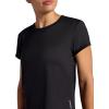 Head Women’s Cropped Crewneck T-Shirt with Back Detail, Relaxed Fit, Stretch Midweight Material(Black Heather)