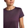 Head Women’s Cropped Crewneck T-Shirt with Back Detail, Relaxed Fit, Stretch Midweight Material(Plum Perfect Heather)