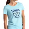 Head Women’s Tennis Graphic Crewneck T-Shirt, Relaxed Fit, Lightweight and Breathable Cotton-Poly Material(Aquatic-crossed Racquets)