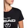 Head Women’s Tennis Graphic Crewneck T-Shirt, Relaxed Fit, Lightweight and Breathable Cotton-Poly Material(Black)