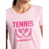 Head Women’s Tennis Graphic Crewneck T-Shirt, Relaxed Fit, Lightweight and Breathable Cotton-Poly Material(Crystal Rose-crossed Racquets)