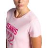 Head Women’s Tennis Graphic Crewneck T-Shirt, Relaxed Fit, Lightweight and Breathable Cotton-Poly Material(Crystal Rose-crossed Racquets)