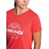 Head Women’s Tennis Graphic Crewneck T-Shirt, Relaxed Fit, Lightweight and Breathable Cotton-Poly Material(Hibiscus)