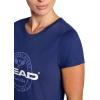 Head Women’s Tennis Graphic Crewneck T-Shirt, Relaxed Fit, Lightweight and Breathable Cotton-Poly Material(Medieval Blue)