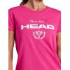 Head Women’s Tennis Graphic Crewneck T-Shirt, Relaxed Fit, Lightweight and Breathable Cotton-Poly Material(Proud Pink)
