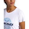 Head Women’s Tennis Graphic Crewneck T-Shirt, Relaxed Fit, Lightweight and Breathable Cotton-Poly Material(Stark White-orginal Sport)