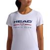 Head Women’s Tennis Graphic Crewneck T-Shirt, Relaxed Fit, Lightweight and Breathable Cotton-Poly Material(Stark White-tennis Club)