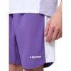 HEAD Men’s Power Performance Shorts – 4-Way Stretch Woven Athletic Shorts with Breathable Mesh Panels(Purple/White)