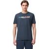 HEAD Men’s Rainbow T-Shirt – Moisture Wicking Cotton Blend Logo T-Shirt with Stretch for Tennis and Everyday Wear(Navy)