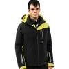 HEAD Men’s Supershape Insulated Ski Jacket – Waterproof, Stretch Fabric, Detachable Hood & Snow Gaiter(Black  Luminous Yellow)