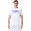 HEAD Men’s Vision T-Shirt – Cotton Blend Performance Tee with Moisture-Wicking Fabric and Modern Graphic Print(White Purple)