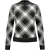 HEAD Women’s Carla Merino Wool Crewneck Pullover – Premium Knit, Luxury Check Design, Après-Ski Style(Black White)