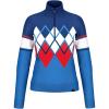 HEAD Women’s Coco Merino Wool Pullover – Quarter Zip, Argyle Knit, Après-Ski & Everyday Style(Admiral French Blue)