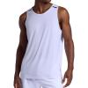 Head Men’s Doubles Hypertek Performance Scoopneck Tanktop, Relaxed Fit, Moisture-Wicking Cool Touch Material(Stark White)