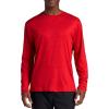 Head Men’s Guard Long Sleeve Crewneck Top, Relaxed Fit, Stretch Midweight Material(Racing Red Heather)