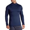 Head Men’s Long Sleeve Training Mock Neck Top, Standard Fit, Stretchy Midweight Material(Navy Heather)
