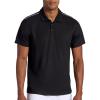 Head Men’s Net Point Polo Shirt, Standard Fit, Lightweight Performance Pique Material(Black)