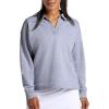 Head Women’s Polo Crewneck Sweatshirt, Relaxed Fit, Heavyweight Material(Grey Heather)
