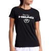 Head Women’s Tennis Graphic Crewneck T-Shirt, Relaxed Fit, Lightweight and Breathable Cotton-Poly Material(Black)
