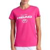 Head Women’s Tennis Graphic Crewneck T-Shirt, Relaxed Fit, Lightweight and Breathable Cotton-Poly Material(Proud Pink)