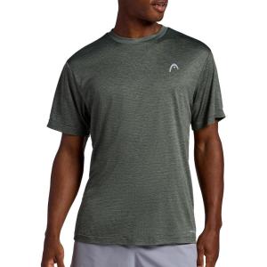 HEAD Men’s Crewneck Gym Training & Workout T-Shirt – Short Sleeve Activewear Top(Duck Green Heather)
